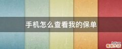 手机怎么查看我的保单