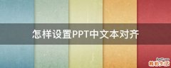 怎样设置PPT中文本对齐