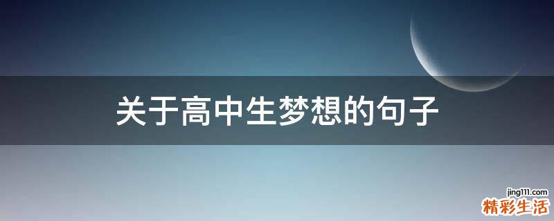 关于高中生梦想的句子