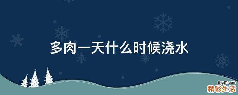 多肉一天什么时候浇水