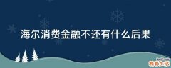 海尔消费金融不还有什么后果
