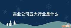 实业公司五大行业是什么