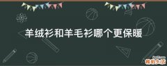 羊绒衫和羊毛衫哪个更保暖