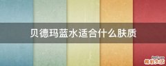 贝德玛蓝水适合什么肤质