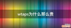 wtaps为什么那么贵