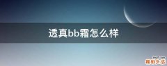 透真bb霜怎么样