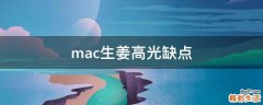 mac生姜高光缺点
