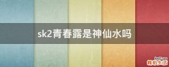 sk2青春露是神仙水吗