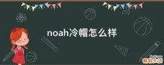 noah冷帽怎么样