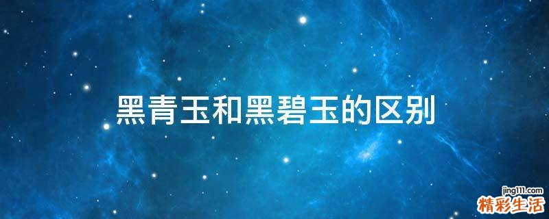 黑青玉和黑碧玉的区别