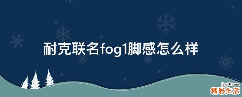 耐克联名fog1脚感怎么样