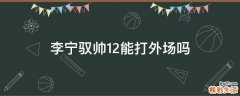 李宁驭帅12能打外场吗