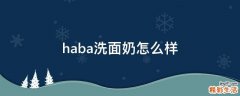 haba洗面奶怎么样