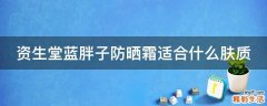 资生堂蓝胖子防晒霜适合什么肤质
