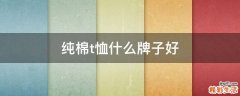 纯棉t恤什么牌子好
