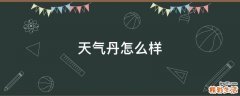 天气丹怎么样