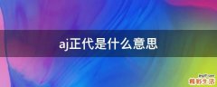 aj正代是什么意思