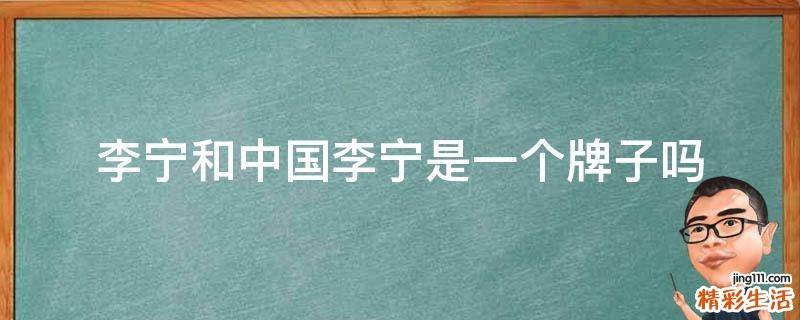 李宁和中国李宁是一个牌子吗