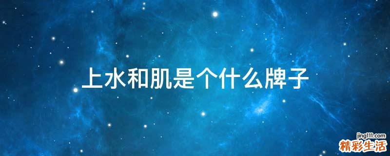 上水和肌是个什么牌子