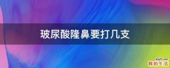 玻尿酸隆鼻要打幾支