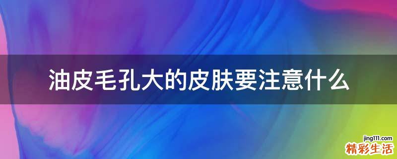 油皮毛孔大的皮肤要注意什么