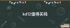 kd12值得买吗
