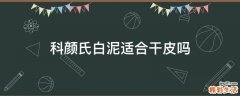 科颜氏白泥适合干皮吗