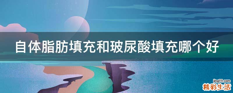 自体脂肪填充和玻尿酸填充哪个好