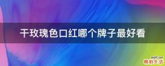 干玫瑰色口红哪个牌子最好看
