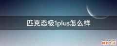 匹克态极1plus怎么样