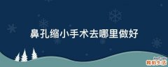 鼻孔缩小手术去哪里做好