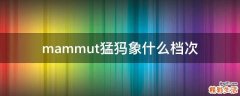 mammut猛犸象什么档次