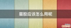 眉胶应该怎么用呢