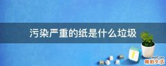 污染严重的纸是什么垃圾