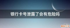 银行卡号泄露了会有危险吗