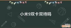 小米9双卡双待吗