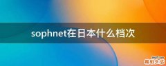 sophnet在日本什么档次