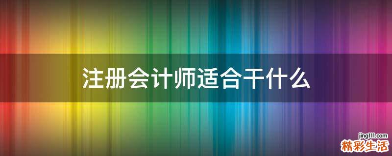 注册会计师适合干什么