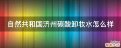 自然共和国济州碳酸卸妆水怎么样