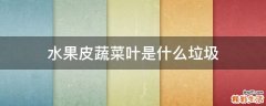 水果皮蔬菜叶是什么垃圾
