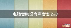 电脑音响没有声音怎么办
