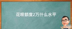 花呗额度2万什么水平