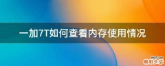 一加7T如何查看内存使用情况