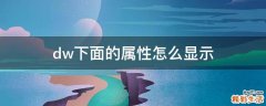 dw下面的属性怎么显示