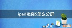 ipad迷你5怎么分屏