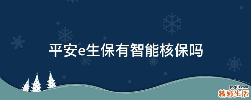 平安e生保有智能核保吗
