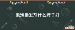 泡泡染发剂什么牌子好