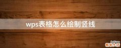 wps表格怎么绘制竖线