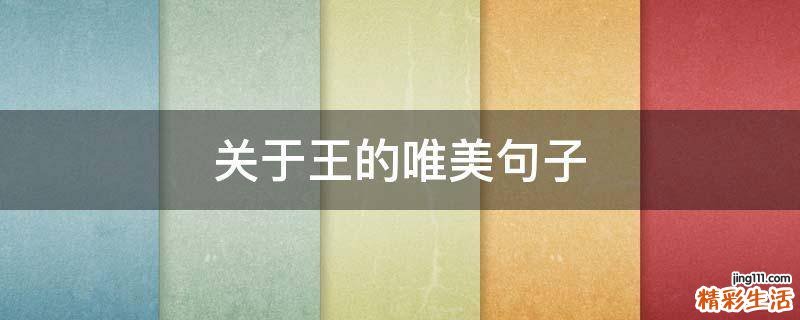 关于王的唯美句子