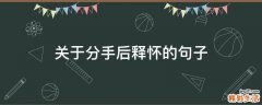 关于分手后释怀的句子